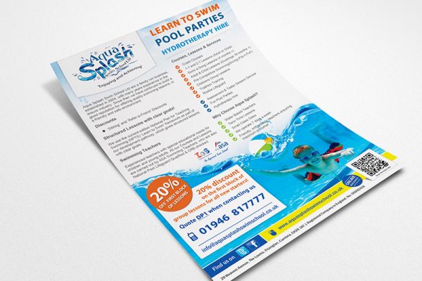 Aqua Splash Swim School – A5 Leaflet Design