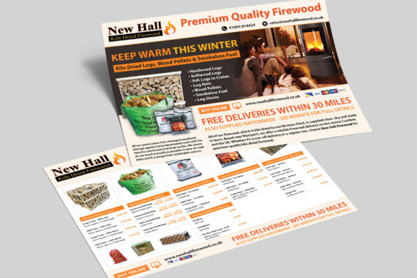 New Hall Kiln Dried Firewood – Double Sided Leaflet